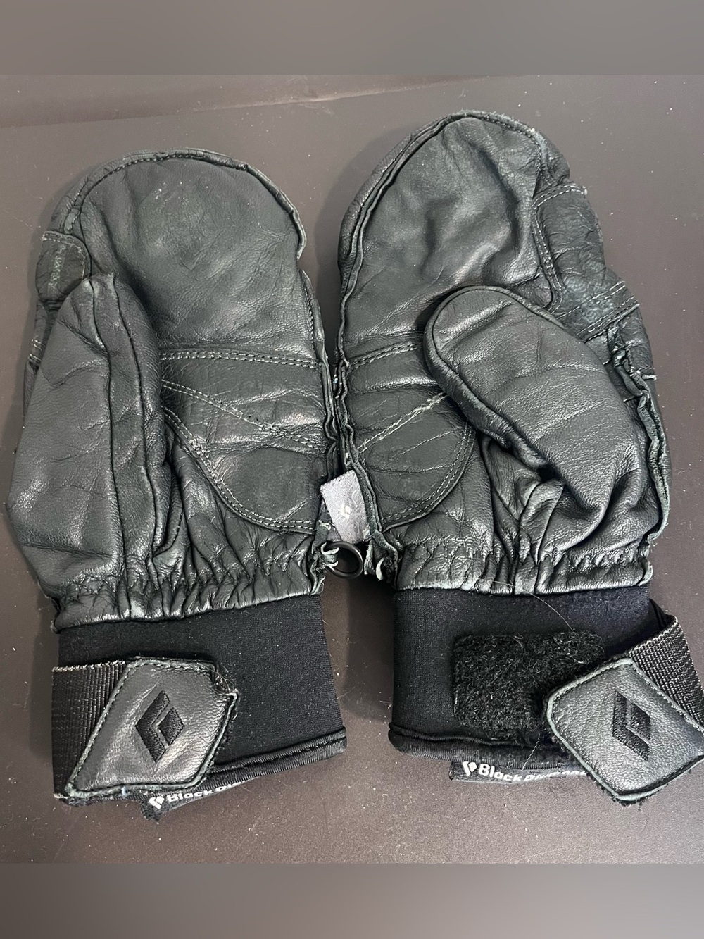 Vintage Black Diamond Leather Mitten Gloves  Bdry Ski Snow Winter - Picture 2 of 6